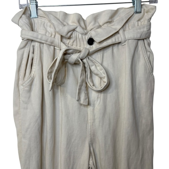 Aerie paper bag waist pants super soft comfy women’s small cream - Picture 3 of 11